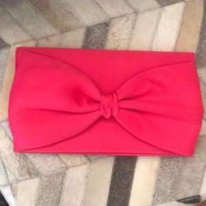 Hot pink bow clutch